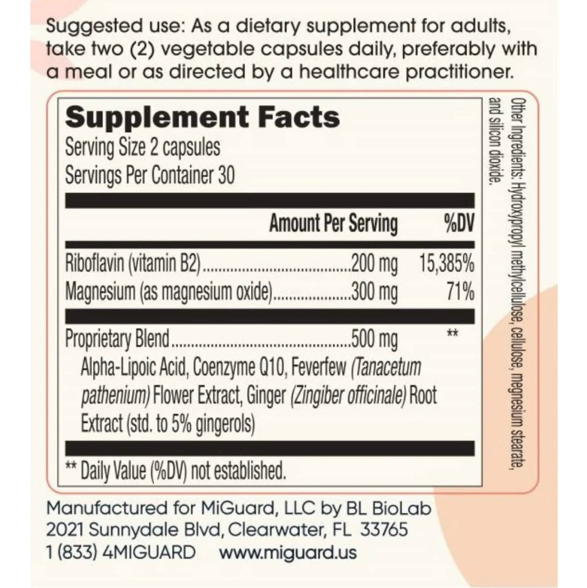 Headache and Migraine Relief Supplements - Drug Free Migraine Prevention Supplement - Natural Supplements for Migraine Headaches - Helps Reduce Frequency & Severity (60 Capsules) MIGUARDBuy Supplements Australia