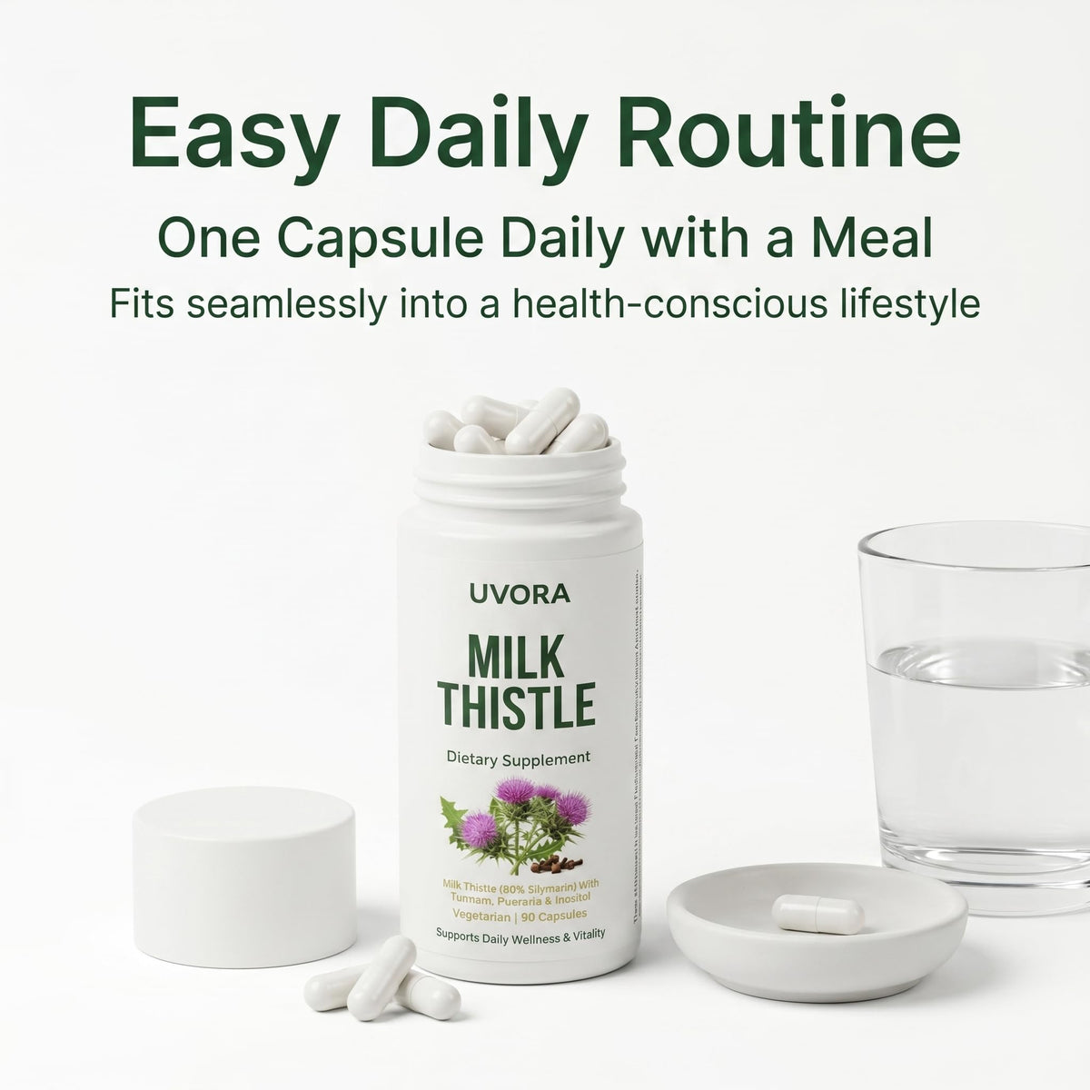 Uvora - Milk Thistle Extract,Uvora Premium Herbal Supplement with Milk Thistle Extract & Antioxidants – Supports Natural ification