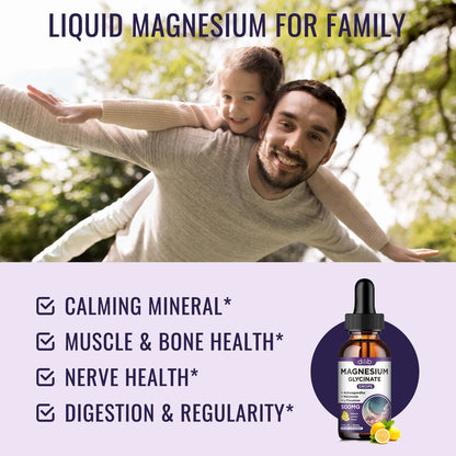 Magnesium Glycinate Supplement, Magnesium Liquid Drops with Magnesium Glycinate 500mg Vitamin B6, Ashwagandha, L - Theanine, Chamomile -Support Stress Relief, Bone, Muscle, Mood Vegan dilibBuy Supplements Australia