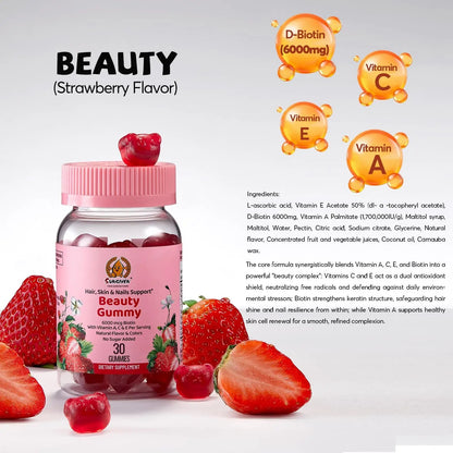 Women's Multivitamin Gummy Pack, 3 Support for Hair Skin Nails Sleep Daily Health, Vitamins A, D, C, E, Biotin, Ashwagandha SUNGIVEN
