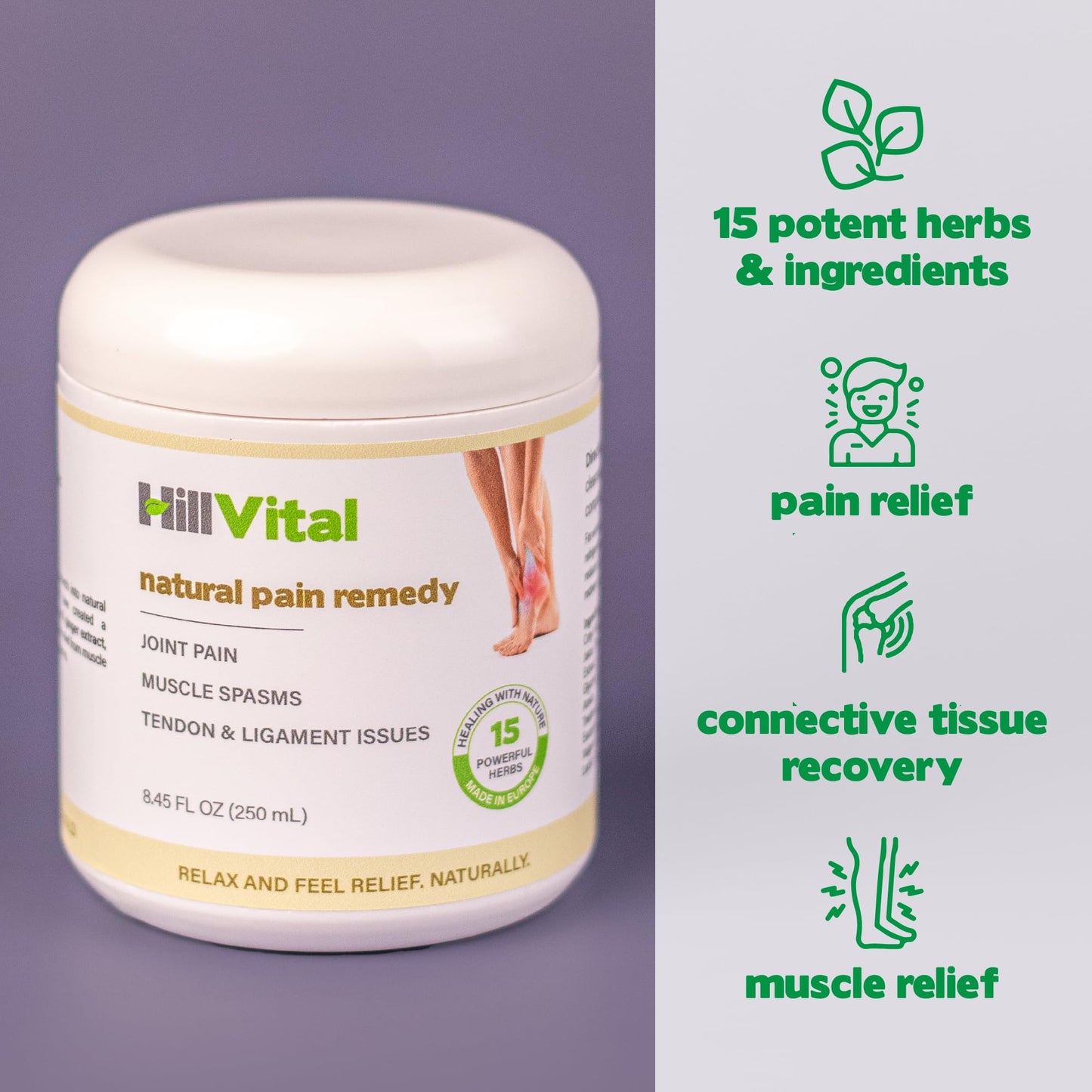 HillVital Joint and Muscle Support – Sore Muscle Relief, Comfort Balm for Aching Joints, Neck, Hands, Feet, Back, Non Greasy Body Rub Sore Muscles Cream, Strong Topical Mixture for Pain Complaints Hill Vital Natural SolutionsBuy Supplements Australia