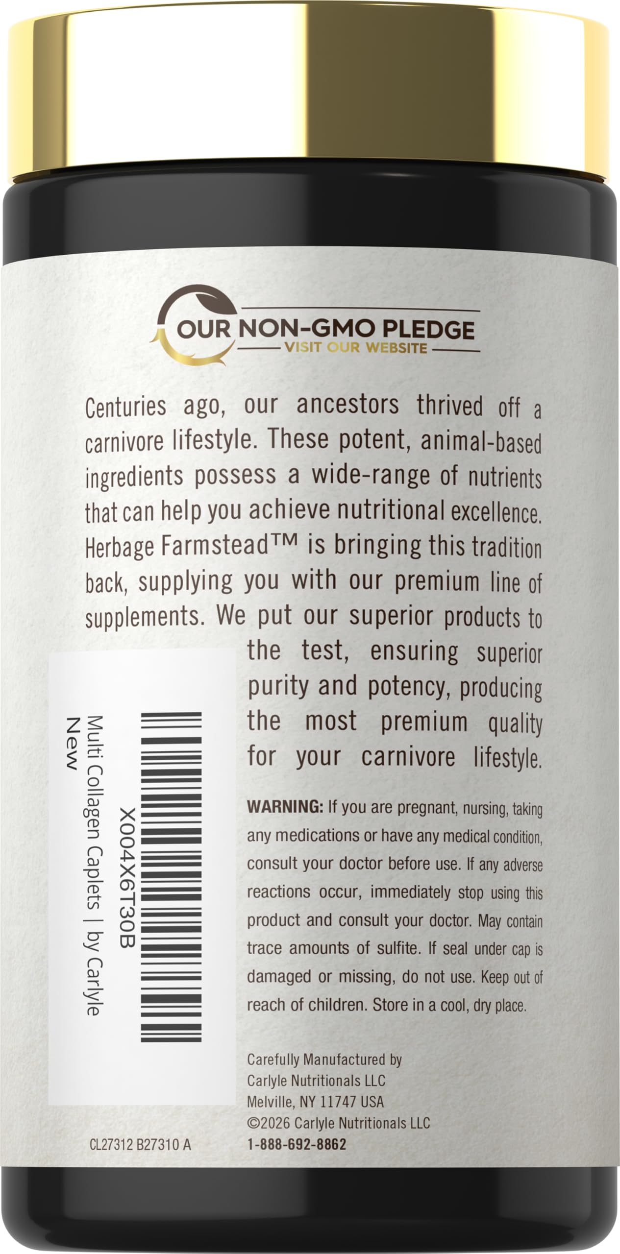 Carlyle Multi Collagen Peptides 6000mg | 120 Caplets | 10 Types of Advanced Collagen with Protein | Non-GMO, Gluten Free Supplement | by Herbage Farmstead Carlyle buy supplements Au