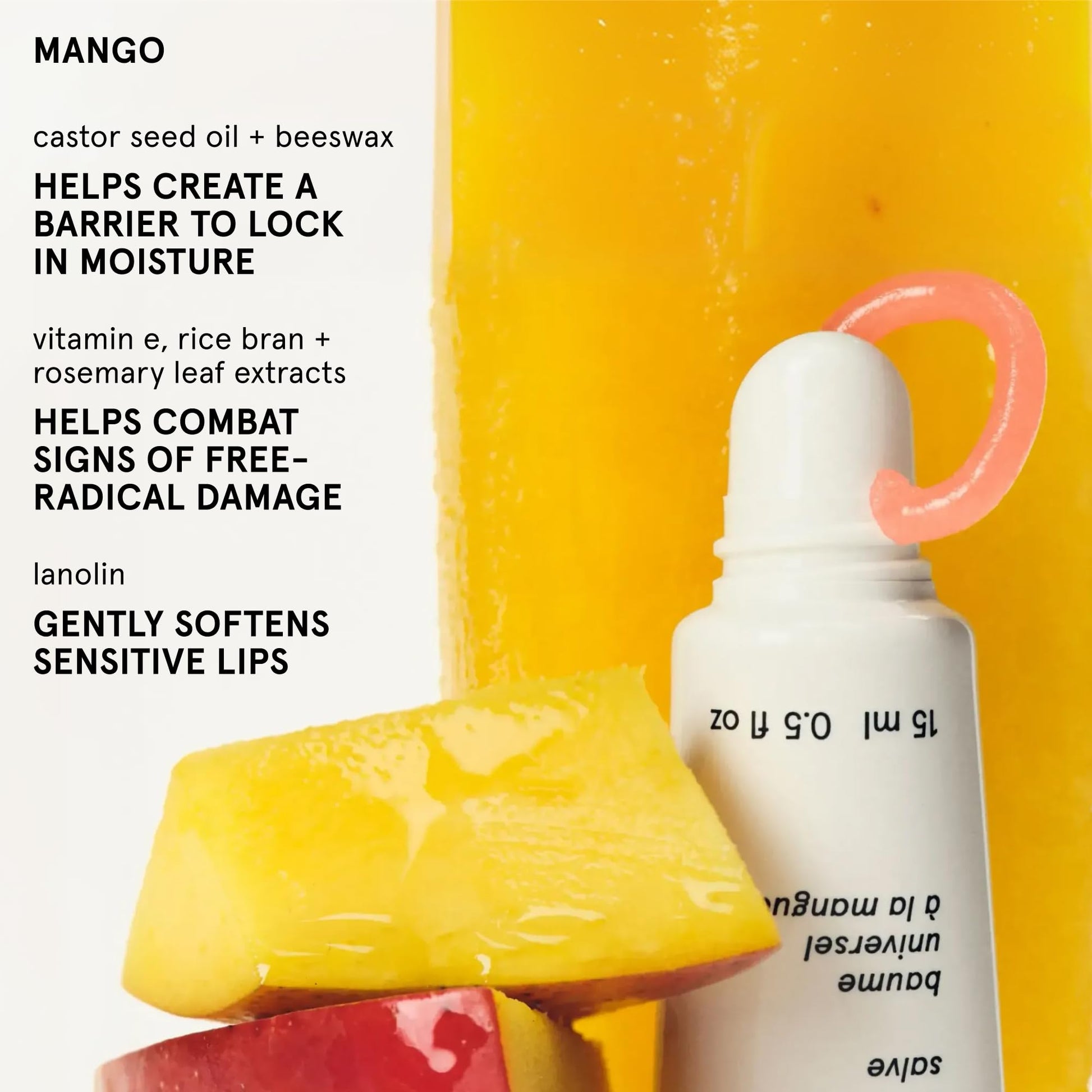 Glossier Balm Dotcom Hydrating Tinted Lip Balm - Universal Salve, Up to 12Hr Moisture for Dry Lips, Cuticles & Skin - Lanolin, Beeswax & Castor Oil - Mango, Tropical Peach Tint, 15ml GlossierBuy Supplements Australia