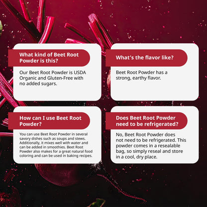Kate Naturals Organic Beet Root Powder for Smoothies, Baking & Juice. Raw Beetroot Superfood & Natural Red Food Coloring