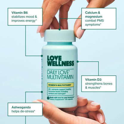 Love Wellness Daily Love Multivitamin & Big Brain Probiotics | Mind and Body Duo | Womens Vitamin and Probitoic Love Wellness