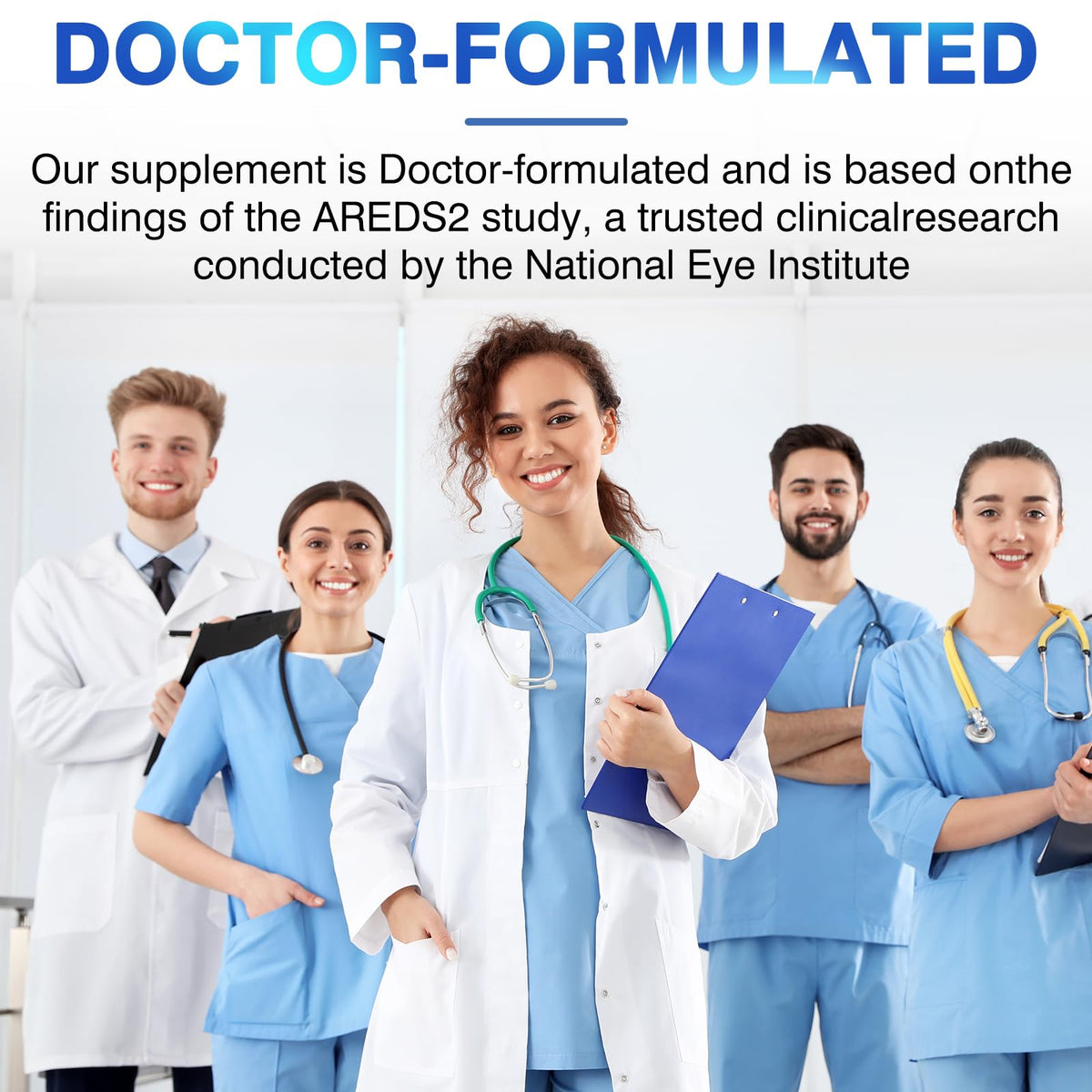 AREDS 2 Eye Vitamin & Mineral Supplement — Lutein and Zeaxanthin Supplement, Vitamin C & E, Zinc & Copper for Blue Light Protection, Eye Health Support