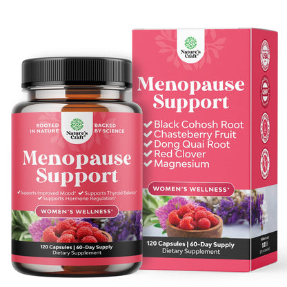 Natures Craft Complete Herbal Menopause Supplement for Women - Female Hormone Balance Capsules for Night Sweats Hot Flashes & Mood Swings with Dong Quai