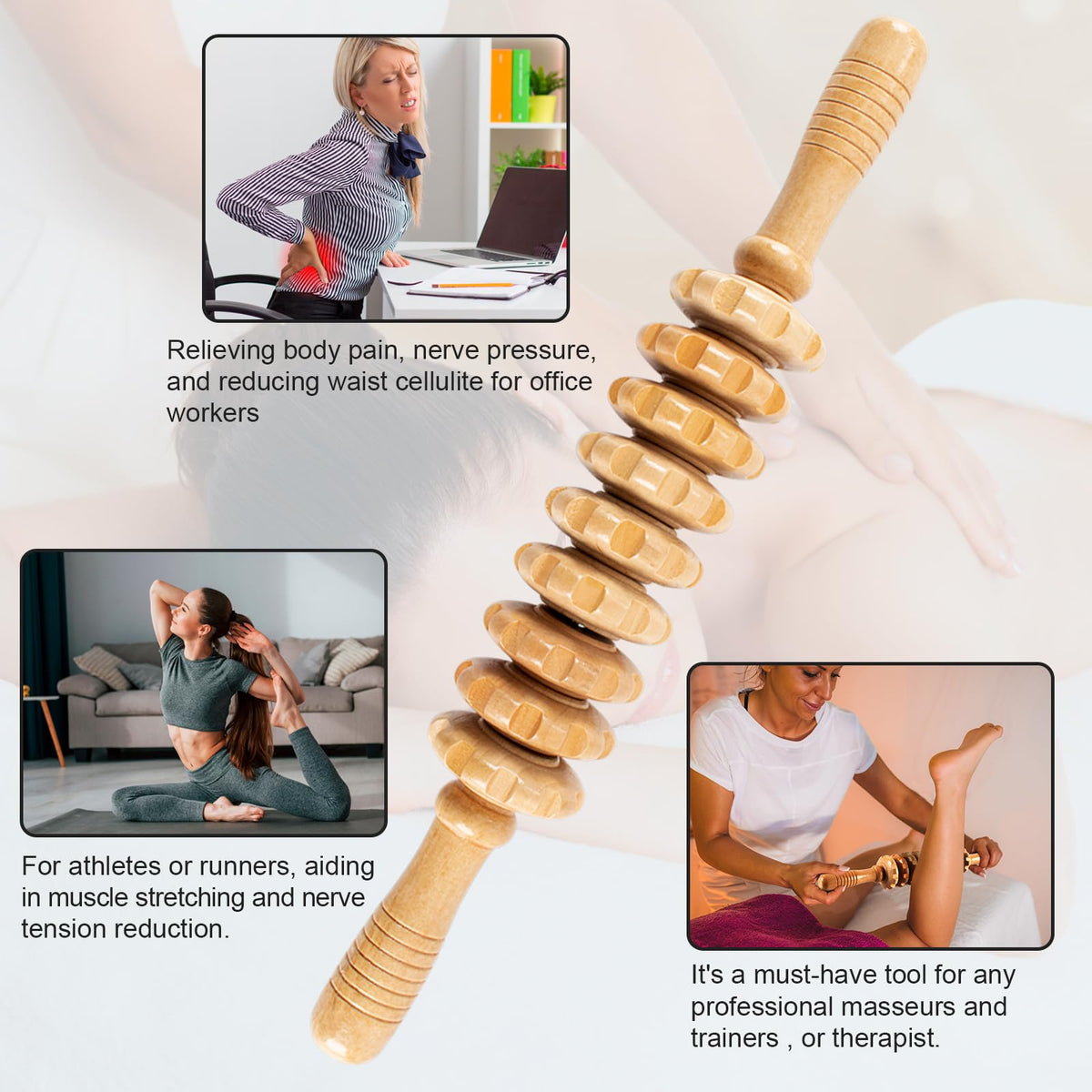 KintKita Wood Therapy Massage Tools,Wooden Massager Stick Roller Lymphatic Drainage Tool,Maderoterapia Kit Self Massage Roller Tool for Cellulite Reduction,Muscle Tension and Body Shaping,Contouring KintKita buy supplements Au