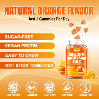 Calcium 1200 mg with Vitamin D3 Gummies for Adults - Calcium Citrate with Vitamin D3 K2, Magnesium, Zinc, Boron, Copper and Ashwagandha