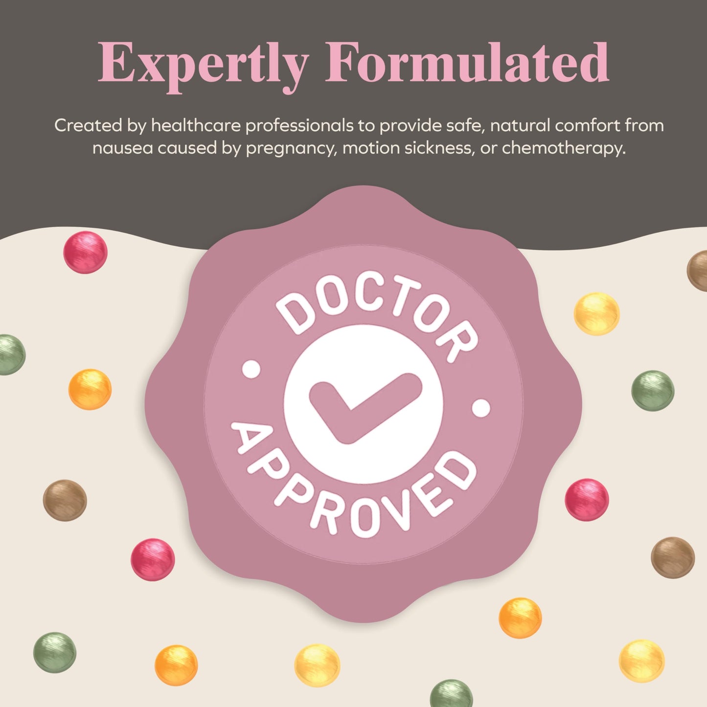 Three Lollies Queasy Drops Natural Motion Sickness Relief - Non-Drowsy Lozenges for Nausea, Upset Stomach, Car & Sea Sickness, Gluten-Free, 4 Assorted Flavors (Ginger, Cola, Peppermint, & Raspberry), 12 Count