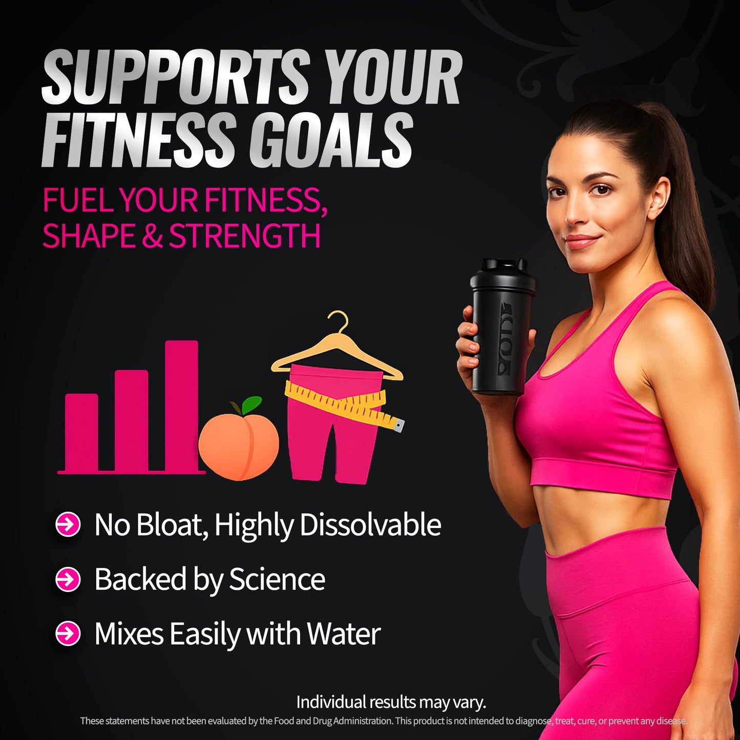 Bold Buns Creatine for Women – Supplement with Collagen & BCAA – Supports Muscle Development, Post-Workout Recovery, Skin Elasticity,