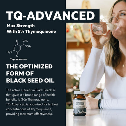 Black Seed Oil Softgels | 5% Thymoquinone - TQ-Advanced® | High Potency - 500 mg per Capsule - 15:1 Concentrate from Nigella Sativa Extract