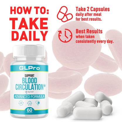 GLPro Blood Capsules, Official GLPro Blood Health Support Pills with All Natural Ingredients, Advanced Formula Supplement with Maximum Strength Premium Vitamins for Women and Men (60 Capsules) Syvor buy supplements Au