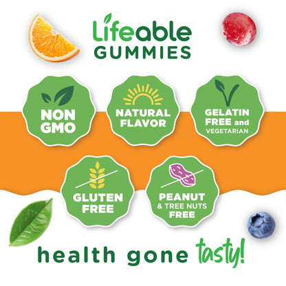 Lifeable Probiotics Gummies | 2 Billion CFU | Great Tasting Probiotic Gummies for Women | Probiotic Gummy for Gut Health and Immune Support