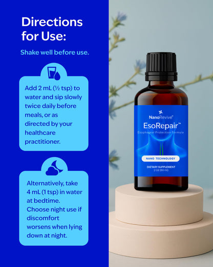 EsoRepair Nano Esophageal & Stomach Health Supplements for Men & Women - Digestive Comfort - Slippery Elm Bark, Zinc L-Carnosine & Aloe Vera Extract - Non-GMO & Dairy Free NANOREVIVEBuy Supplements Australia