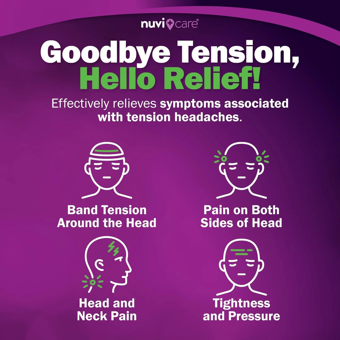 Nuvicare Tension Headache Relief Pills with 500mg Acetaminophen and 65mg Caffeine - Non Aspirin Pain Reliever Aid - Compare to Active Ingredient in Aspirin Free Excedrin Tension Headache (100 Caplets) NUVICAREBuy Supplements Australia