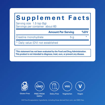 Pure Encapsulations Creatine - Creatine Supplement - Muscle Strength, Performance & Recovery - Pre-Workout Recovery Powder - Gluten-Free, Non-GMO