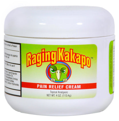 Raging Kakapo Pain Relief Cream - Sore Muscles, Joint Pain & Aches - Odor Free, Non-Greasy Pain Cream - Histamine Dihydrochloride, Capsaicin, Emu Oil & More - 4 oz. Jar Raging KakapoBuy Supplements Australia