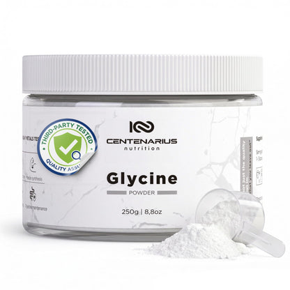 Premium Glycine Powder 250g | Amino Acids Supplement for Post Workout Muscle Recovery, Digestion, Sleep Aid + More - Vegan, Additive-Free