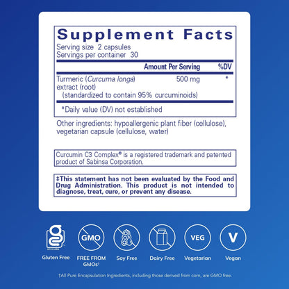 Pure Encapsulations Curcumin - 500 mg - Supports Joint Health & Liver Health - Curcuma Longa Capsule