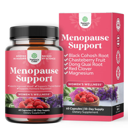 Natures Craft Complete Herbal Menopause Supplement for Women - Female Hormone Balance Capsules for Night Sweats Hot Flashes & Mood Swings with Dong Quai