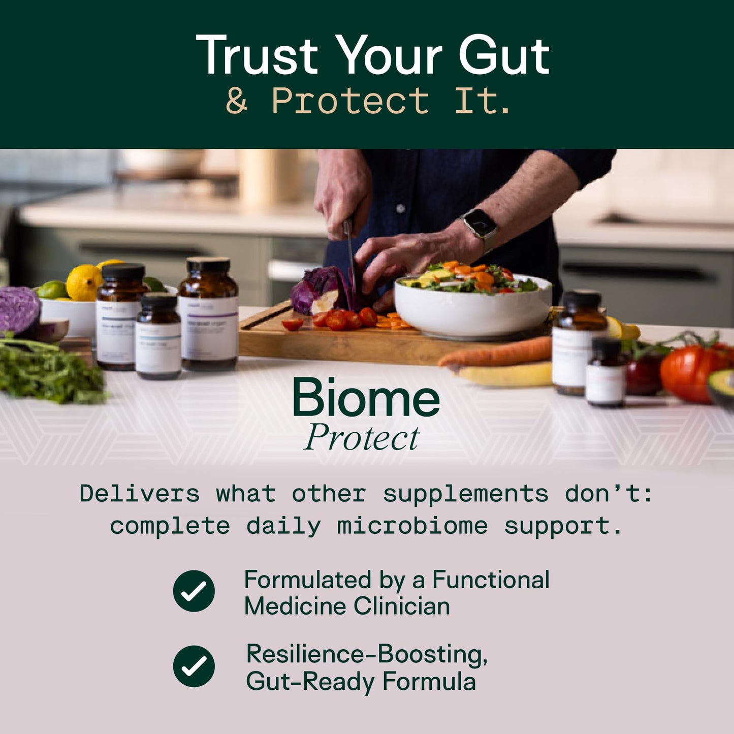 Adapt Naturals 4-in-1 Biome Protect Prebiotics, Probiotics Supplement Postbiotics & Polyphenols for Microbiome, Gut Health & Defense
