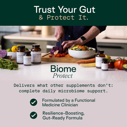 Adapt Naturals 4-in-1 Biome Protect Prebiotics, Probiotics Supplement Postbiotics & Polyphenols for Microbiome, Gut Health & Defense for Women & Men, 30 Day Supply