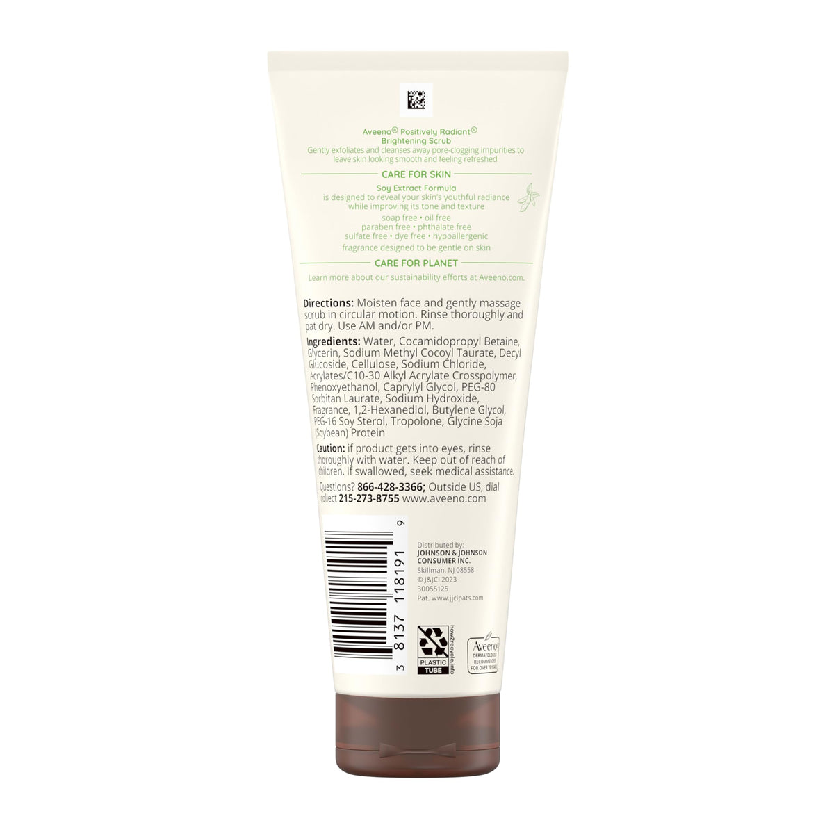 Aveeno Positively Radiant Skin Brightening Daily Facial Scrub with Moisture-Rich Soy Extract