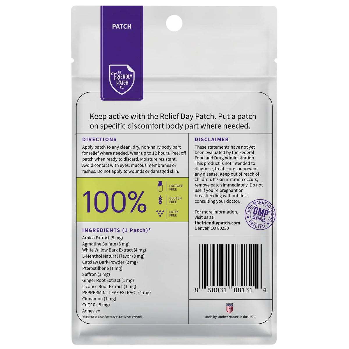 Relief Day & Rise & Shine Patch Bundle - Arnica, White Willow Bark, Tongkat Ali, Horny Goat Weed, Saffron & Peppermint for Soreness, Strength, and Performance Support - 16 Plant-Powered Patches for Me The Friendly Patch CO.Buy Supplements Australia