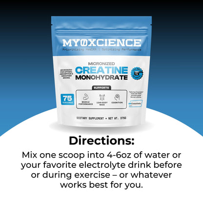 MYOXCIENCE Micronized Creavitalis Creatine | The World’s Purest Micronized Form of Creatine Monohydrate | Supports Muscle Performance, Lean Body Mass, & Cognition | 75 Servings MYOXCIENCE buy supplements Au