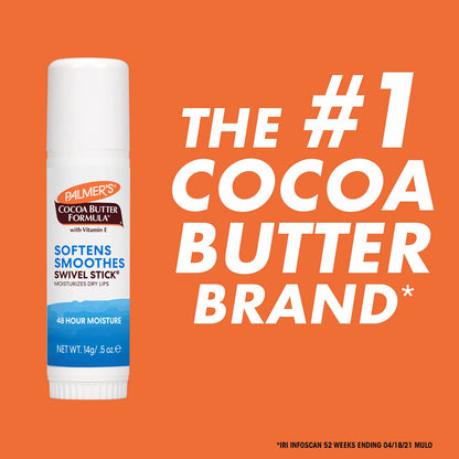 Palmer's Cocoa Butter Formula Moisturizing Swivel Stick with Vitamin E, Lip Balm for Valentine's Day, Face & Body Moisturizer Stick