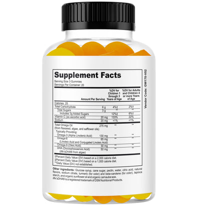 Celebrity Lifestyle Product Brain Support Focus Supplement for Kid and Teens Omega 3 Gummy Vitamin Memory and Attention, Brain Booster, Kid Focus Attention Supplement(1 Bottle) DHA 60ct Celebrity LifeStyle Product buy supplements Au