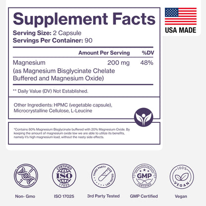 Pure Magnesium Glycinate Supplement – Highly Absorbable Chelated Magnesium to Support Sleep, Muscle & Nerve Health, Energy, Relaxation & Bone Health – 200mg Per Serving, 180 Capsules Pure MicronutrientsBuy Supplements Australia