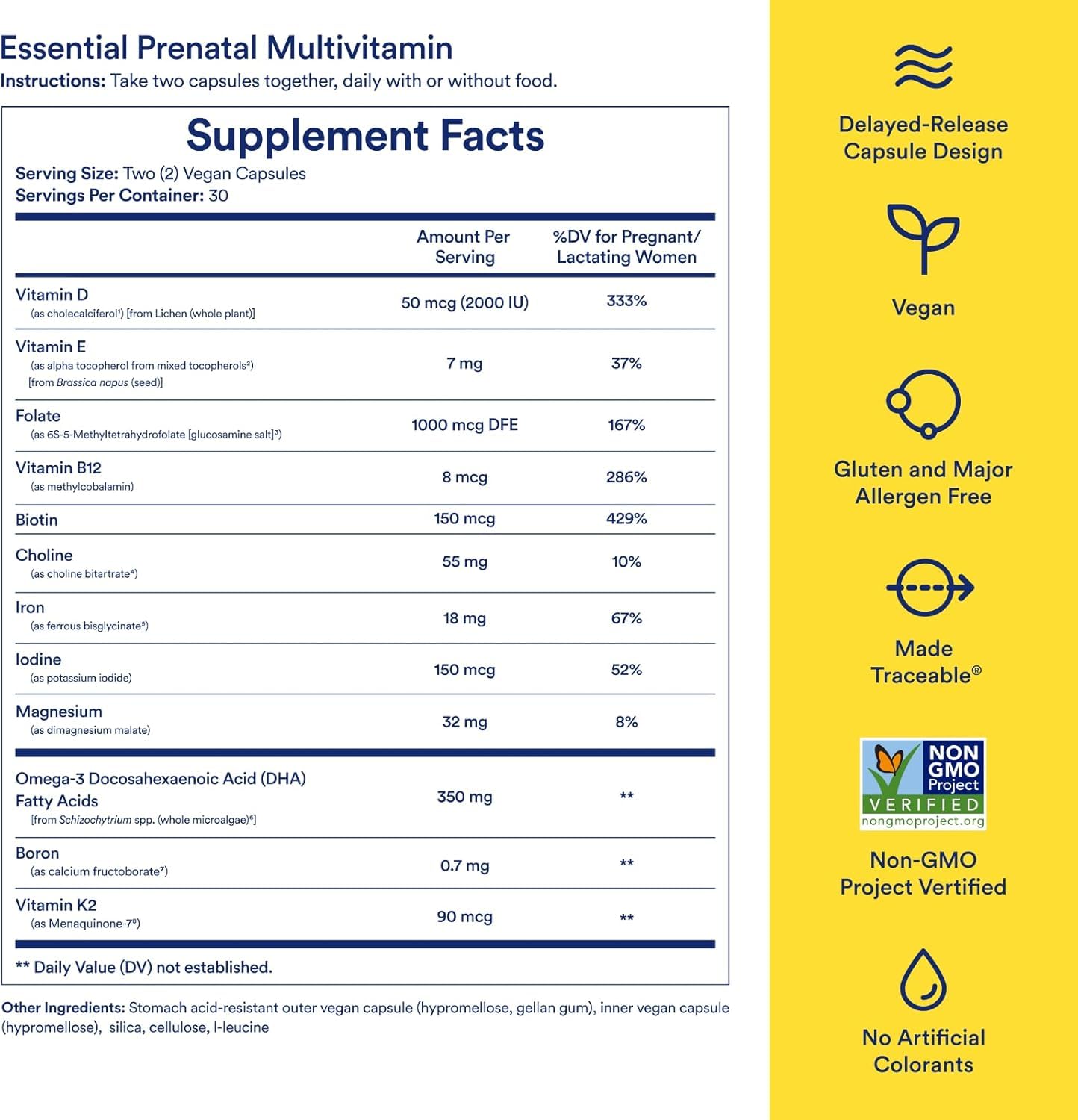 Ritual Prenatal Multivitamin for Women - Key Essential Vitamins and Minerals to Support Mom and Baby During Pregnancy* - Folate, Choline, Omega-3 DHA, Iron
