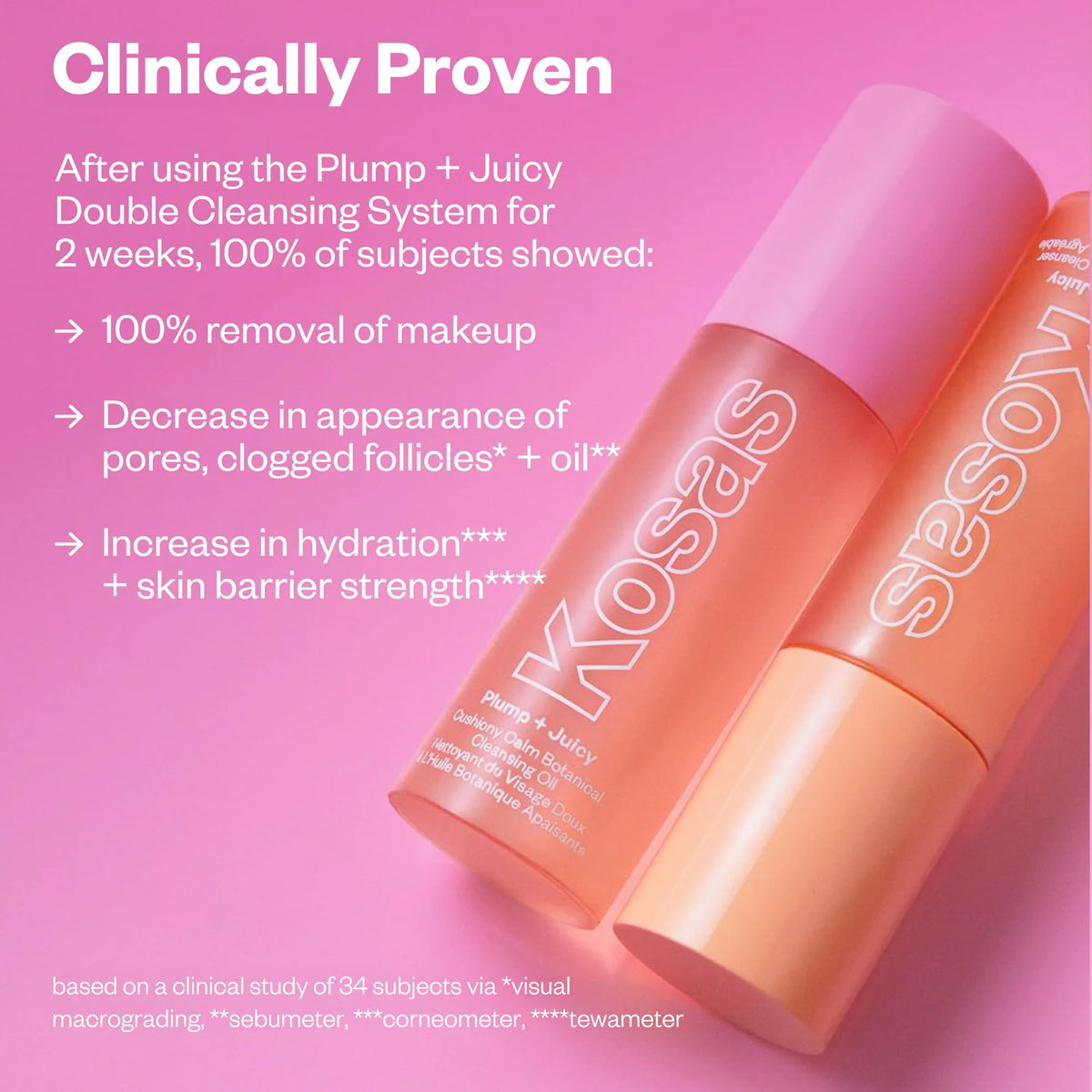 Kosas Mini Plump + Juicy Double Cleansing System — Botanical Oil Cleanser + Gel Cleanser Set, Soap & Sulfate Free, Hydrating Makeup Remover for All Skin Types KosasBuy Supplements Australia