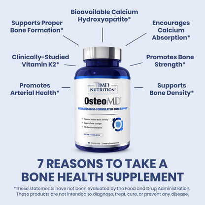 1MD Nutrition OsteoMD for Comprehensive Support - Supplement for Women and Men - Promote Density w/Vitamin D - Hydroxyapatite