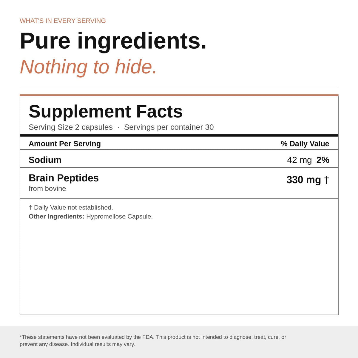 Nootropic Brain Supplement – Grass-Fed Bovine Brain Peptides for Focus, Memory & Mental Clarity – Ancestral Cognitive Support – Argentine Pasture-Raised, Non-GMO – 60 Capsules VILLAR BIOTECHBuy Supplements Australia