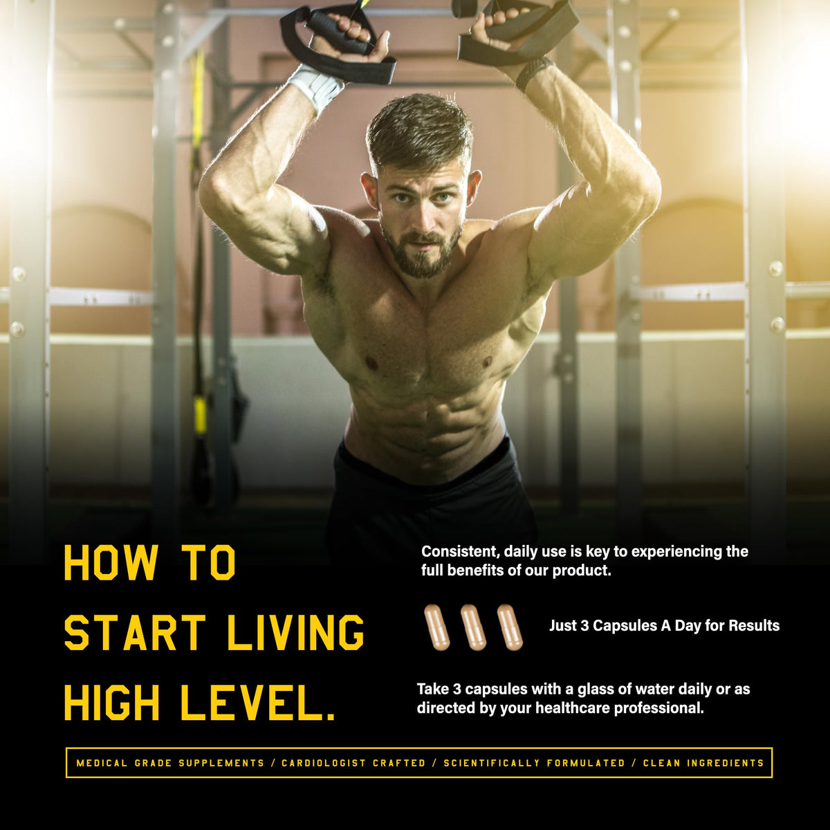 High Level Man | 12-in-1 Testosterone & Vitality Formula for Men | Tongkat Ali, DIM, Tribulus, Ashwagandha, Fenugreek, Zinc & Maca, & More | Energy, Strength, Performance Support Science High LevelBuy Supplements Australia