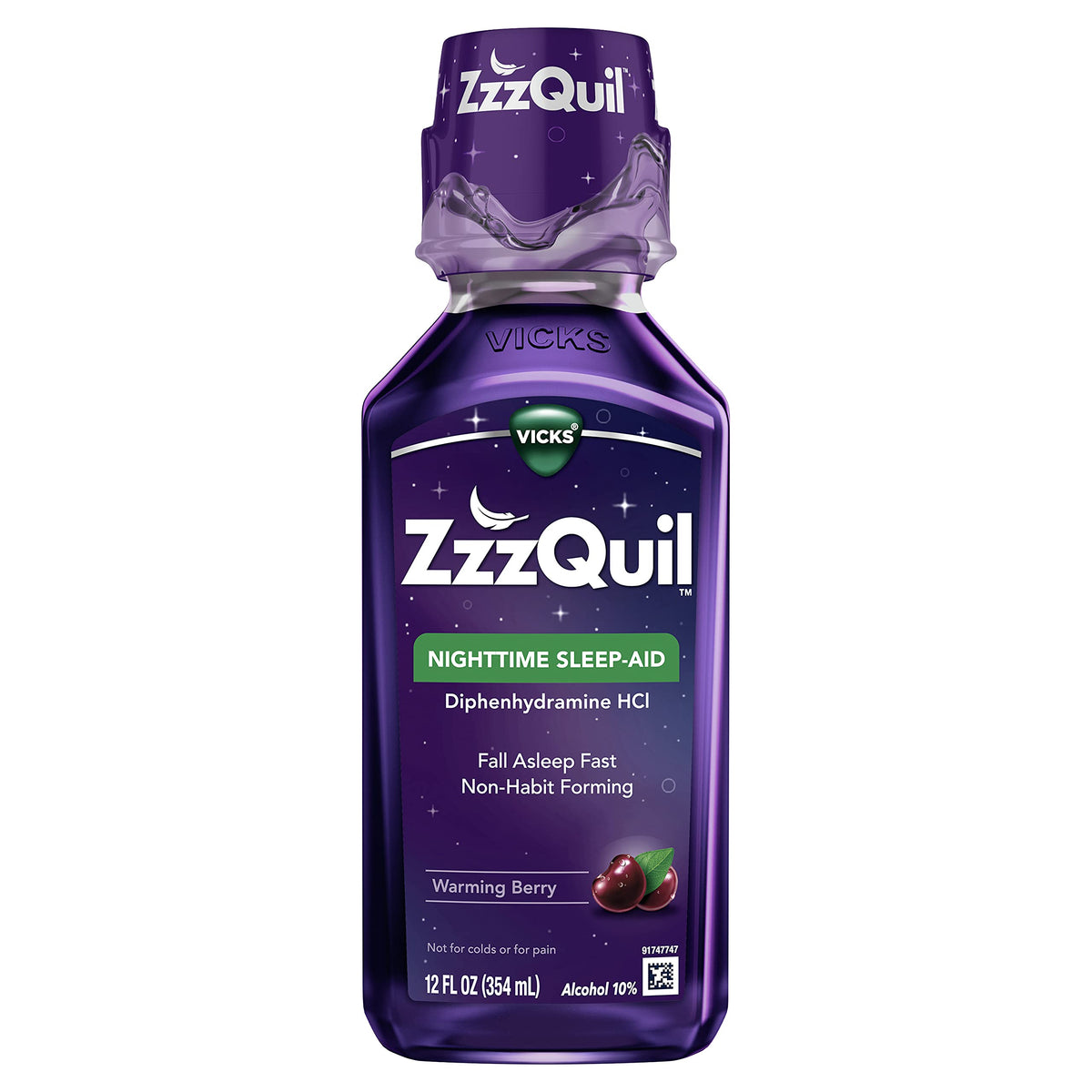 ZzzQuil, Sleep Aid, Nighttime Sleep Aid Liquid, 50 mg Diphenhydramine HCl, Fall Asleep Fast, Non-Habit Forming, Warming Berry Flavor, 12 FL OZ ZzzQuil buy supplements Au