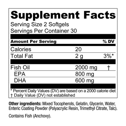 Live Conscious OmegaWell Omega 3 Fish Oil - 2000mg Capsules: Heart, Brain, & Joint Support - 800 mg EPA 600 mg DHA - Sustainably Sourced - Softgels - 30 Day Supply Live ConsciousBuy Supplements Australia