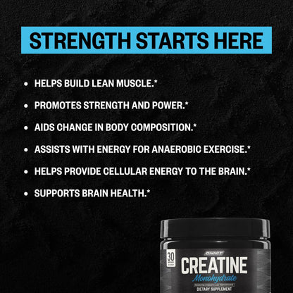 ONNIT Creatine Monohydrate Powder, IGEN(TM) Non-GMO Tested 5g Premium Creatine for Muscle Strength, Power and Lean Mass, Supports Brain Health