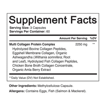 NutriFlair Multi Collagen Peptides 2250mg - Type I, II, III, V, X - Collagen Supplements Complex Powder Pills for Women and Men - Hydrolyzed Protein, Healthy Hair, Skin, Nails - Non-GMO (180 Capsules) NutriFlair buy supplements Au