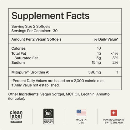 Timeline Mitopure Urolithin A Supplement Softgels - Clinically Proven Support for Healthy Aging and Cellular Renewal