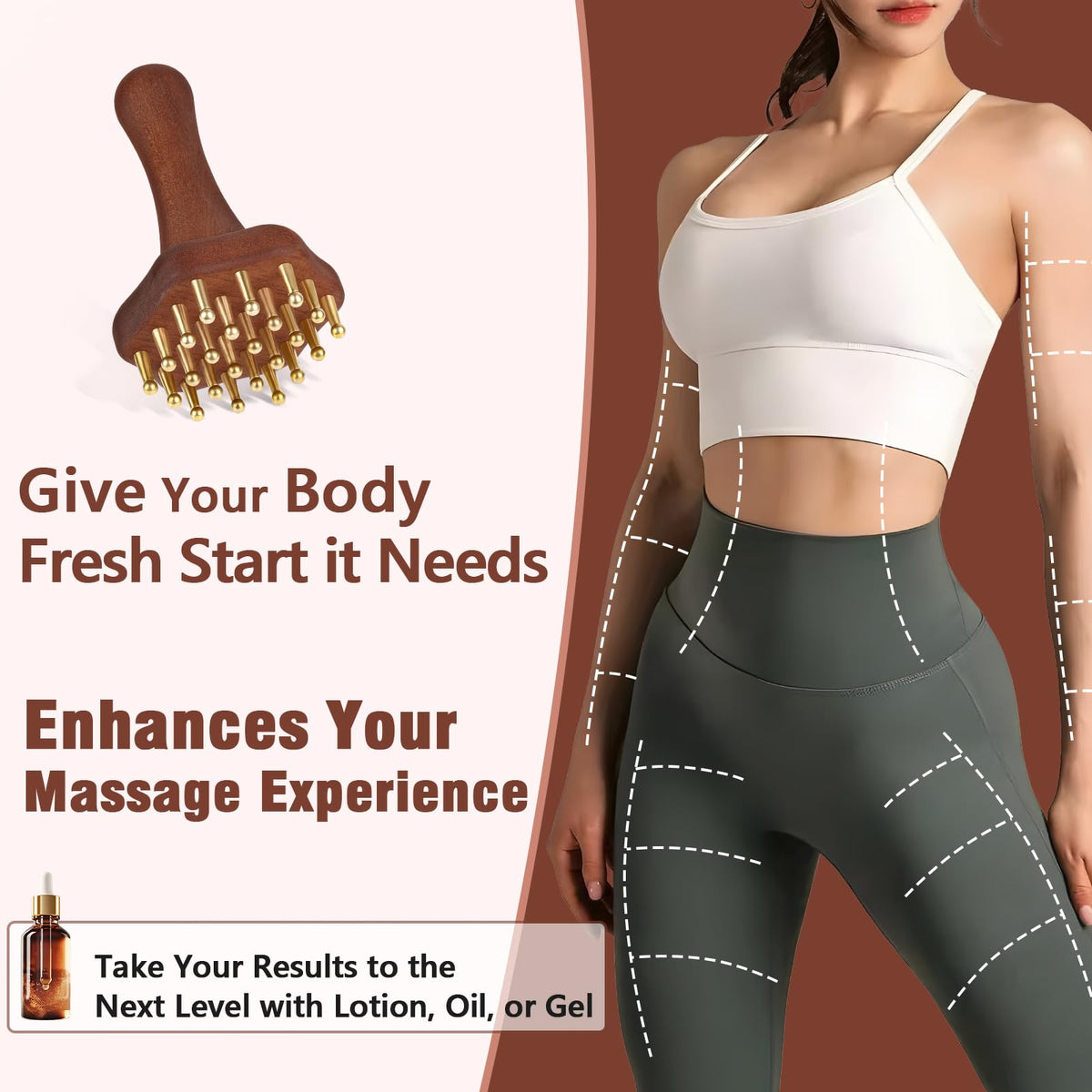 KintKita Wood Therapy Massage Tools,Lymphatic Drainage Massager Helps Reduce Cellulite for Belly Arms & Legs, Anti Cellulite Massager Body Sculpting Tools for Body Contouring & Muscle Relief KintKita buy supplements Au