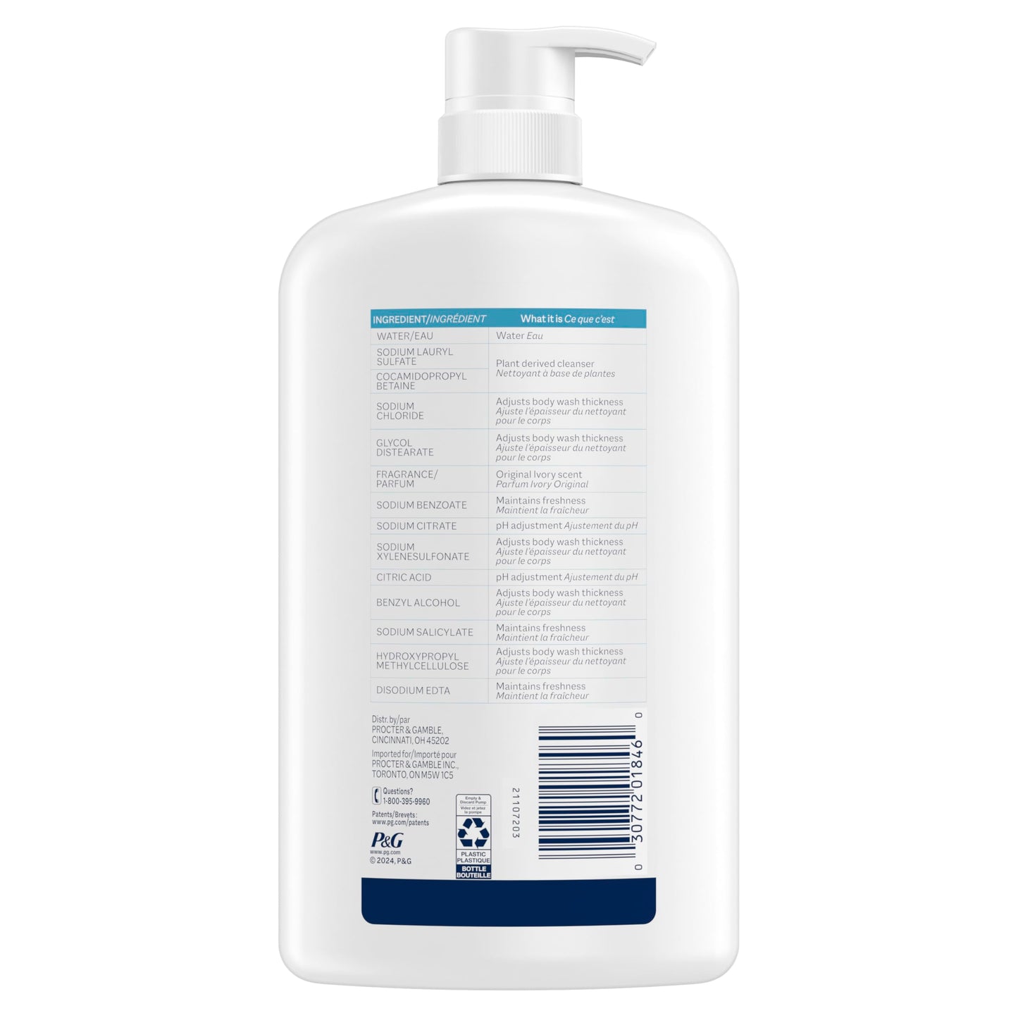 Ivory Body Wash, Designed for the Whole Family, Gentle Formula, Free of Dyes Heavy Perfumes Parabens Phthalates & Silicones