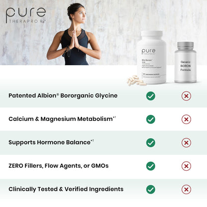 Pure TheraPro Rx Bio Boron 10mg, 3 Months Supply - Bororganic Glycine Boron for Men & Women - Premium Formula for Bone Health, Joint Flexibility