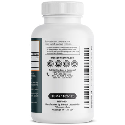 Bronson Vitamin K2 D3 (MK7) Supplement Non-GMO Formula Vitamin D3 5000IU (125 mcg) & 90 mcg K2 MK-7, Easy to Swallow D