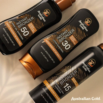 Australian Gold Spray Gel Sunscreen with Instant Bronzer SPF 50, 8 Ounce | Moisturize & Hydrate Skin