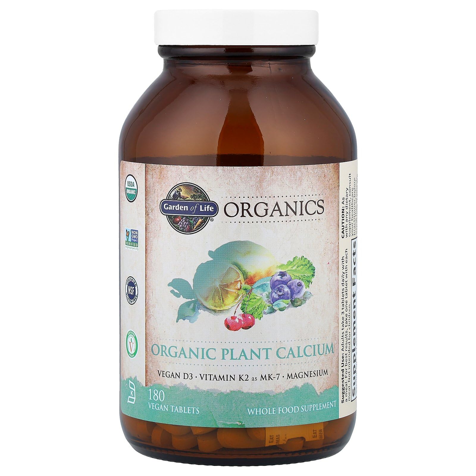 Garden of Life Calcium Supplement with Magnesium & Organic Vitamin D3 K2, Made from Whole Foods, Gluten-Free, 180 Count Garden of LifeBuy Supplements Australia
