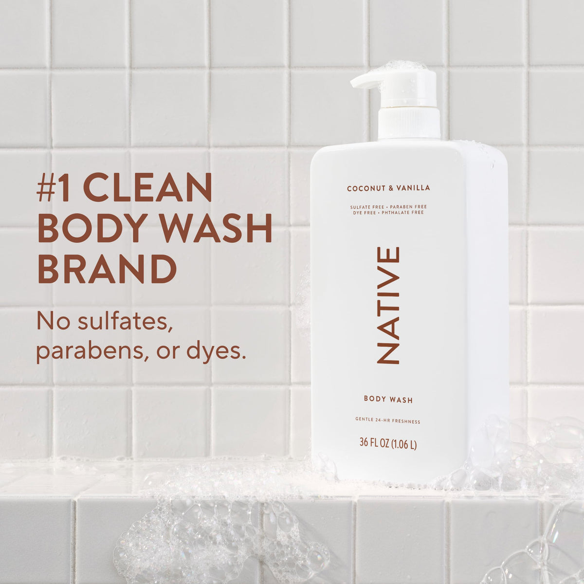 Native Sulfate Free Body Wash Contains Naturally Derived Ingredients | for Women & Men